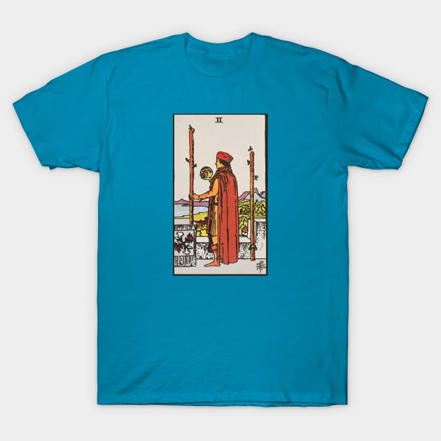 Two of wands tarot card T-Shirt by Nate's World of Tees